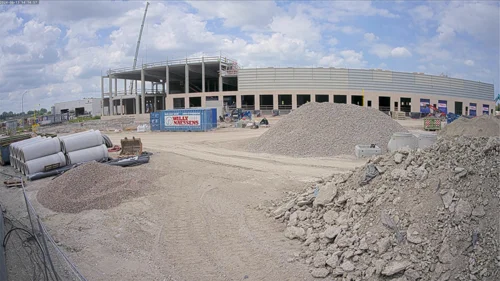 Neubau Logistikzentrum Baustellen doku mit Baustellenkamera